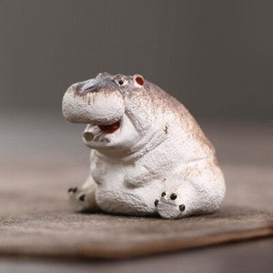 Creative Tea Pet Chinese Yixing Zisha Purple Clay Animal Statue Lion Small Size
