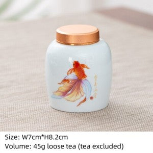 Canister With Lid Sealed Jar For Loose Tea Small Size Porcelain Floral Print New