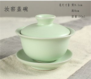 Chinese porcelain/zisha gaiwan covered teacup lid saucer ceramic handpainted cup