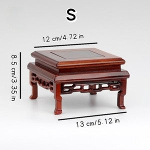 Square Wooden Base Shelf Fish Tank Flower Vase Bonsai Display Pot Stand Tea Tray
