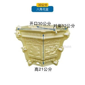 Cement Flower Mold Flower Pot European Style Bonsai Model Concrete Hexagonal Pot