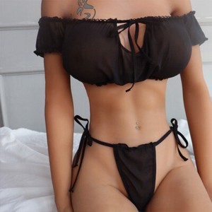 Women's Sexy Lingerie Top Bra Thong Set Ladies Underwear Nightwear Sleepwear Uk