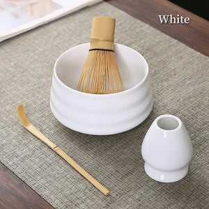 Embersceramic Ceramic Matcha Bowl with Bamboo Whisk and Chasen Holder