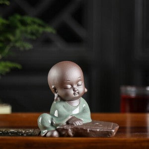 On Sales Porcelain Tea Pet Monk Statue Small Size Table Ornament Decoration New
