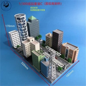 1/300 Scale City Scene Building Viaduct High-Rise Building Model Set Toy