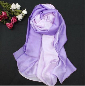 100*190cm Colorful Gradient Women Silk Scarf Shawl Belly Dance Waving Scarf Veil