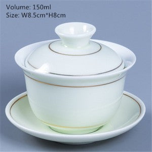 Multi-size Porcelain Gaiwan Chinese Kungfu Tea Set Cup Bowl Creative Cup Saucer