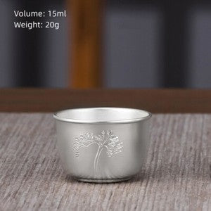 999 Sterling Silver Marked Tea Cup Health Care Chinese Pure Silver Master Cup