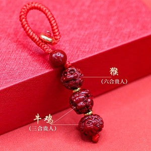 Sanhe Liuhe Taisui Cinnabar Pendant Talisman Pendant Keychain Twelve Zodiac