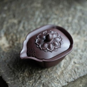 150ml Tea Pot With Infuser Handmade Yixing Zisha Purple Duan Clay Lotus Design