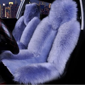 2PCS Genuine Australian Sheepskin Fur Long Wool Car Front Seat Cover Warm Winter