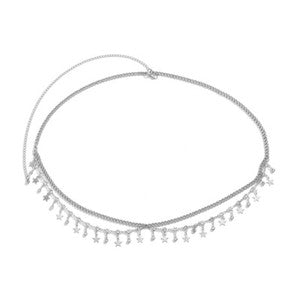 Waist Chains Rhinestone Star Tassel Pendant Waist Belly Belt Tassel Body Chain
