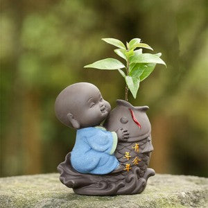 Small Vase Decoration Yixing Zisha Little Monk Tea Pet China Tea Play Creative