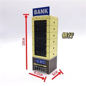 N Scale 1:150 City Buildings Model Hospital Bank Scene DIY Assembly Toy