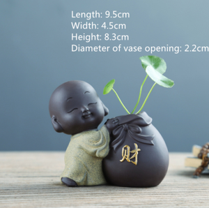 One Piece House Warming Gift Yixing Zisha Vase Small Tea Pet Little Kid Monk New