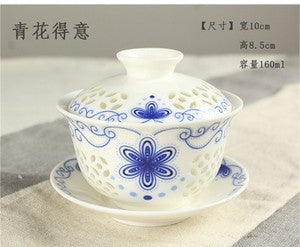 Chinese porcelain/zisha gaiwan covered teacup lid saucer ceramic handpainted cup