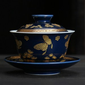 Gaiwan 150ml Cover Bowl Tea Appliance Black Tea's Tea Cup Gaiwan Lid & Cup & Mat