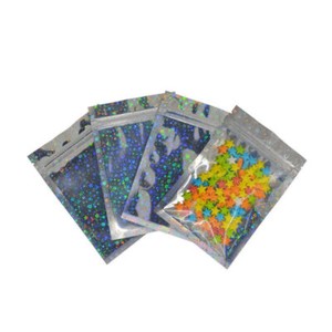 100 pcs Zip lock Bags Hologram Small Zip Lock Plastic Bags