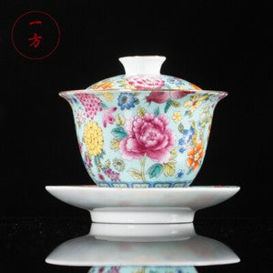 160ml Chinese Jingdezhen Porcelain Gaiwan Tureen Tea Cup Bowl Kung Fu Tea Set
