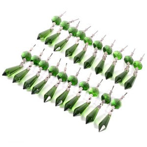20pcs Crystal Chandelier Lamp Icicle Prisms Parts Hanging Drops Pendants 38mm