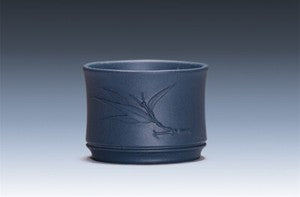 bamboo relief zisha tea cup real yixing purple clay kungfu tea cup 60ml marked