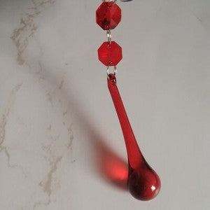 15Pcs Colorful Raindrop Prisms Pendants Lighting Glass Crystal Chandelier Lamp