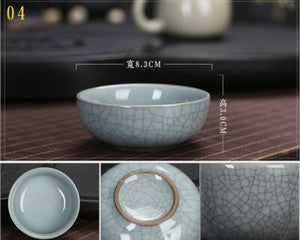 Marked Tea Cup Crackle Glaze Brother Kiln Porcelain Cup Longquan Celadon Cup Tea