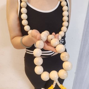 30mm*54pc Beads Natural Wood Buddha Necklace Shaolin Temple Monks Blessing Beads