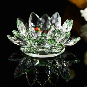 1PC Colorful Crystal Lotus Flower Candle Tea Light Holder Candlestick Deocr