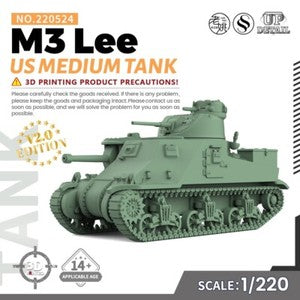 SSMODEL SS524 1/200/220/350/700 Military Model Kit US M3 Lee Medium Tank