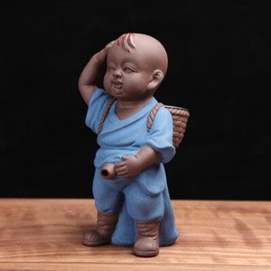creative tea pet yixing zisha monk pee doll tea strainer boy statue tea play new