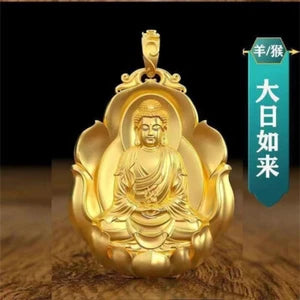 Gilt Zodiac Signs Buddha Eight Guardian Spirits Pendant Handicraft Amulets
