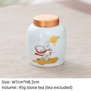 Canister With Lid Sealed Jar For Loose Tea Small Size Porcelain Floral Print New
