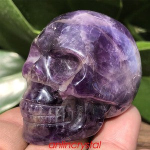 Top! wholesale Natural skull quartz crystal skull carved reiki healing 2''