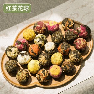 Handmade Yunnan Pu'er Jasmine Tea with Rose, Chrysanthemum, Dragon Ball Flower