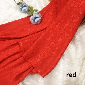 150*100cm Faux Silk Satin Rose Floral Brocade Damask Fabric Dress Sewing Craft