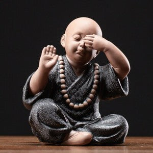 Chinese Yoga Monk Ornaments Home Decoration Ceramic Little Monk Buddha Statue