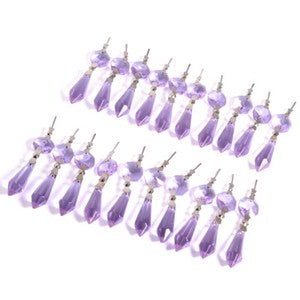 20pcs Crystal Chandelier Lamp Icicle Prisms Parts Hanging Drops Pendants 38mm