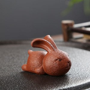 tea pet yixing zisha purple clay rabbit statue small size creative tea play new