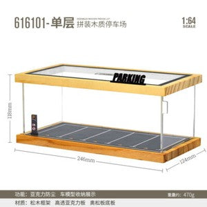 1:64 Scale Mini Car Model Parking Lot Show Case Dustproof Storage Box