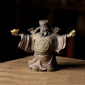 God of Fortune Character Statue Chinese-style Porch Office Lucky Buddha Statue