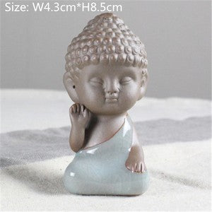 China Novelty Tea Play Statue Pee Doll Smile Buddha Monk Wealth Bring Tea Pet
