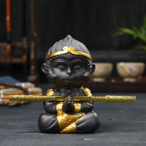 Chinese Purple Clay Kung Fu Tea Set Tea Pet Monkey King Tea Accessories Home Pet