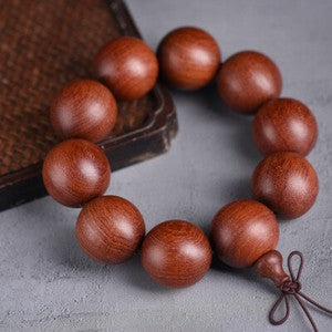 China Red Sandalwood 6/8/10/12/15/18/20/25MM Round Buddha Beads Fashion Bracelet