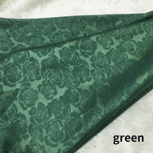 150*100cm Faux Silk Satin Rose Floral Brocade Damask Fabric Dress Sewing Craft