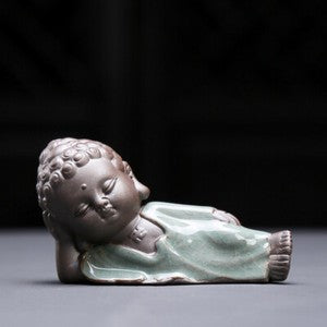 On Sales Porcelain Tea Pet Monk Statue Small Size Table Ornament Decoration New