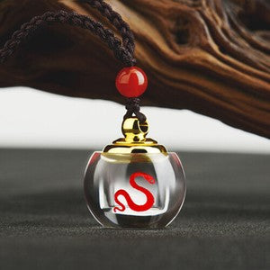 Stainless Steel Chinese zodiac Airtight Container Pendant Necklace Chain Gifts