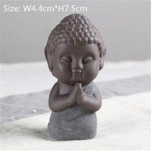 China Novelty Tea Play Statue Pee Doll Smile Buddha Monk Wealth Bring Tea Pet