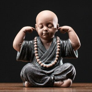Chinese Yoga Monk Ornaments Home Decoration Ceramic Little Monk Buddha Statue