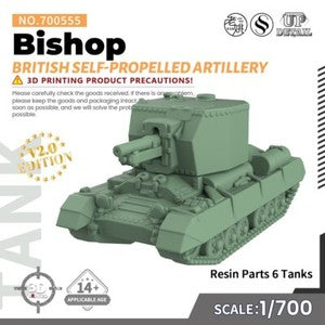 SS555 1/200/350/700 Military Model Kit British Bishop Self-Propelled Guns